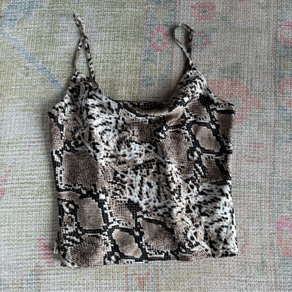 Snake Print Cowl Neck Top
